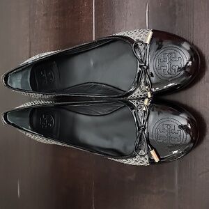 Tory Burch Verbena-Tribal Pitone Snake Skin Classic Ballet Flats Size 7.5M